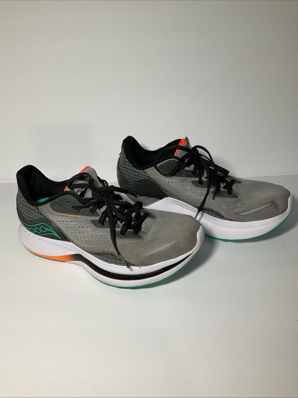 Saucony Grey Black Orange Athletic Running Shoes